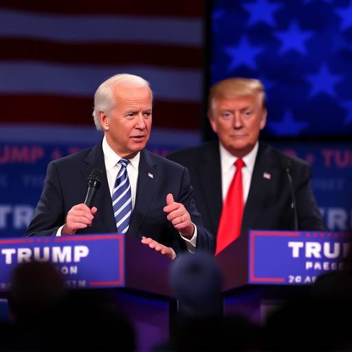 Fotografia di Joe Biden e Donald Trump durante un dibattito televisivo