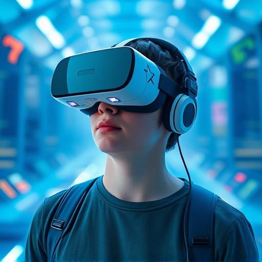 Un utente che interagisce con il metaverso tramite un visore VR